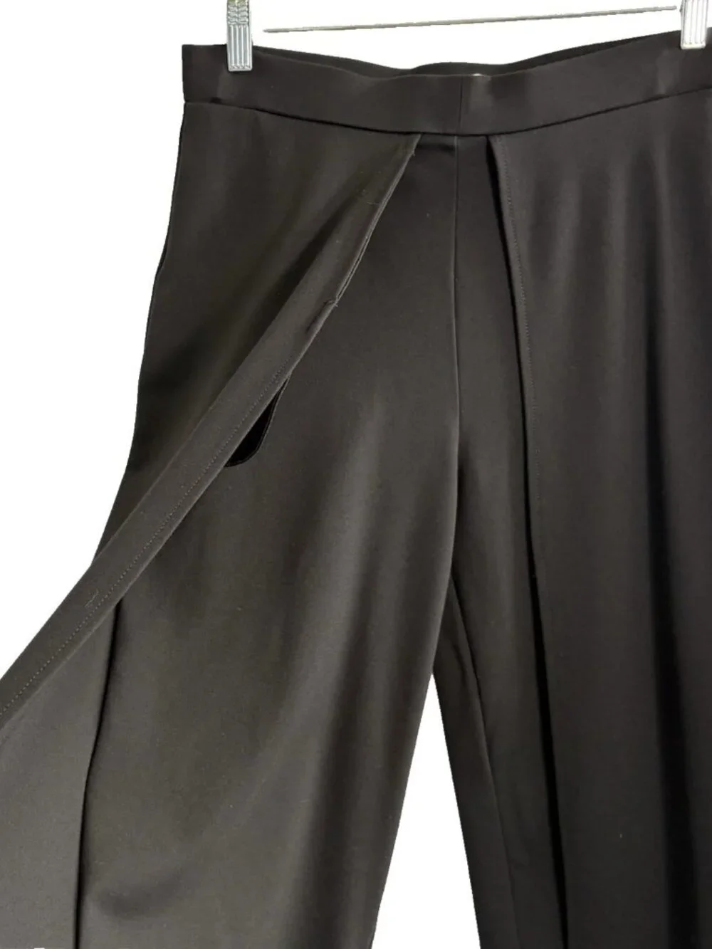 BETABRAND Women Overlay Bootcut Pants Sz MP Black Casual Chic‎ Modern 68-20